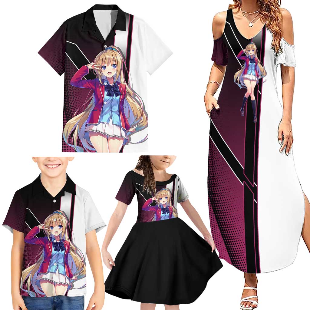 Kei Karuizawa Family Matching Summer Maxi Dress and Hawaiian Shirt Playful Modern School Anime Style