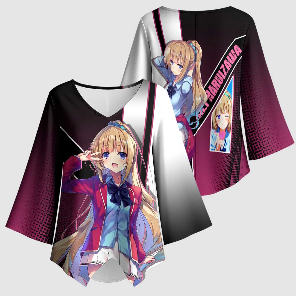 Kei Karuizawa Kimono Sleeve Blouse Playful Modern School Anime Style