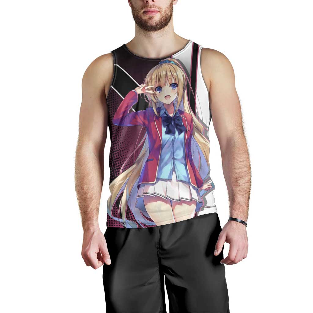 Kei Karuizawa Men Tank Top Playful Modern School Anime Style