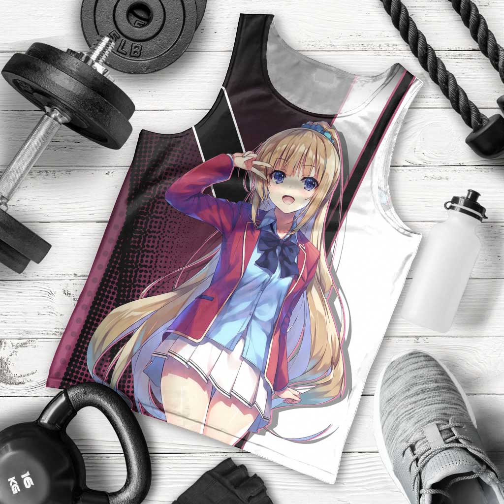 Kei Karuizawa Men Tank Top Playful Modern School Anime Style