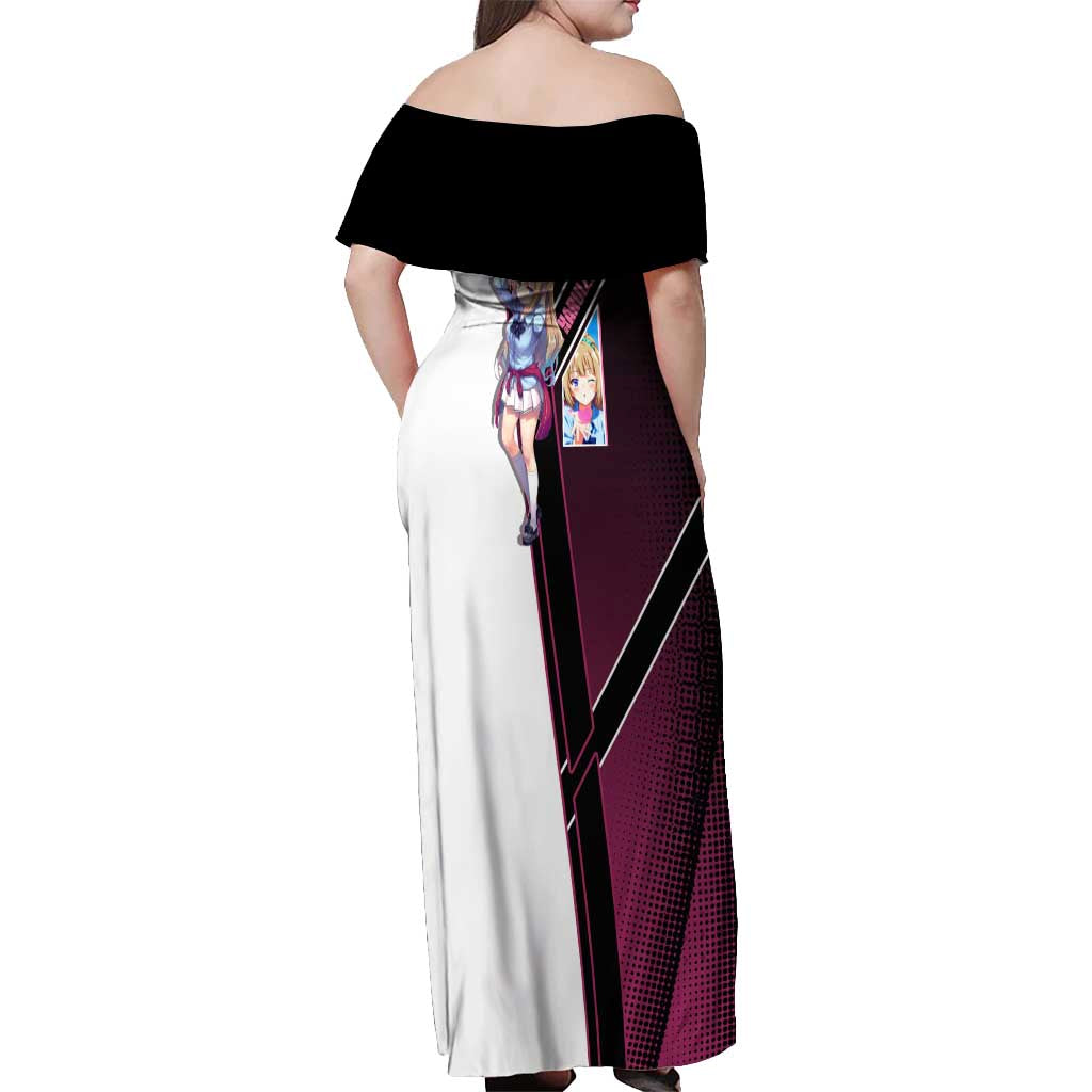 Kei Karuizawa Off Shoulder Maxi Dress Playful Modern School Anime Style