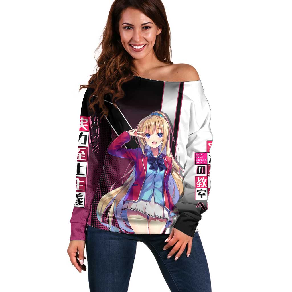 Kei Karuizawa Off Shoulder Sweater Playful Modern School Anime Style