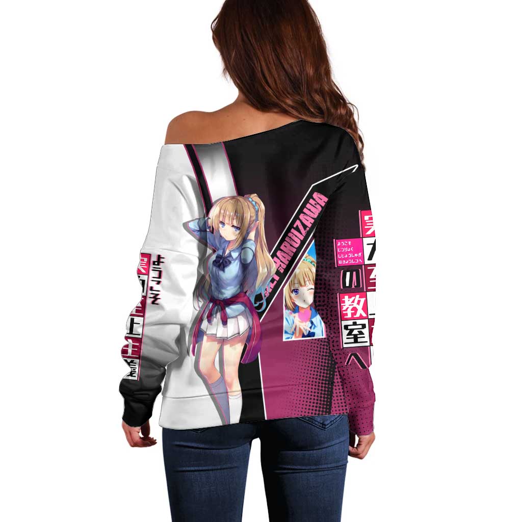 Kei Karuizawa Off Shoulder Sweater Playful Modern School Anime Style