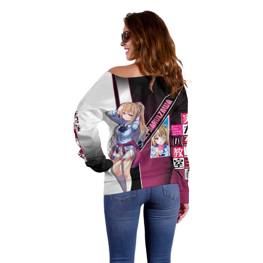 Kei Karuizawa Off Shoulder Sweater Playful Modern School Anime Style