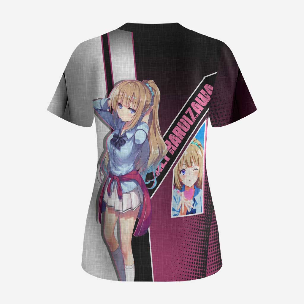 Kei Karuizawa Scrub Top Playful Modern School Anime Style