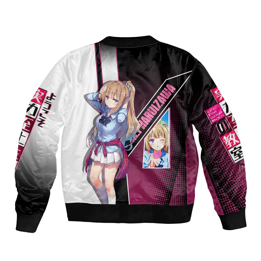 Kei Karuizawa Sleeve Zip Bomber Jacket Playful Modern School Anime Style