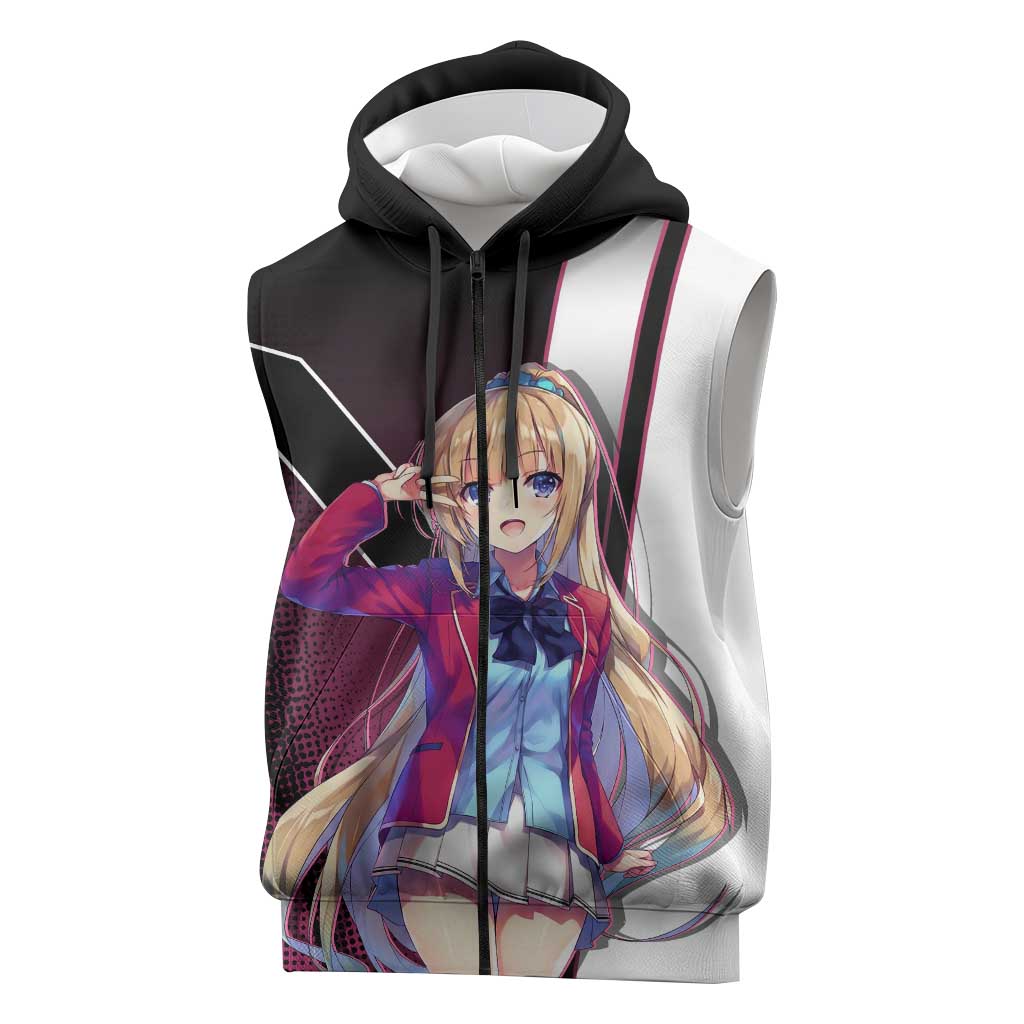 Kei Karuizawa Sleeveless Zip Hoodie Playful Modern School Anime Style