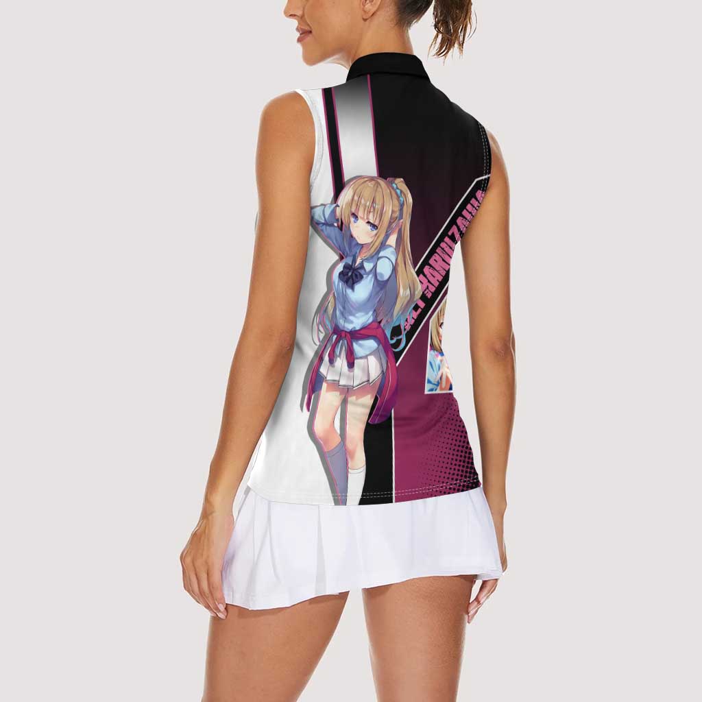 Kei Karuizawa Women Sleeveless Polo Shirt Playful Modern School Anime Style