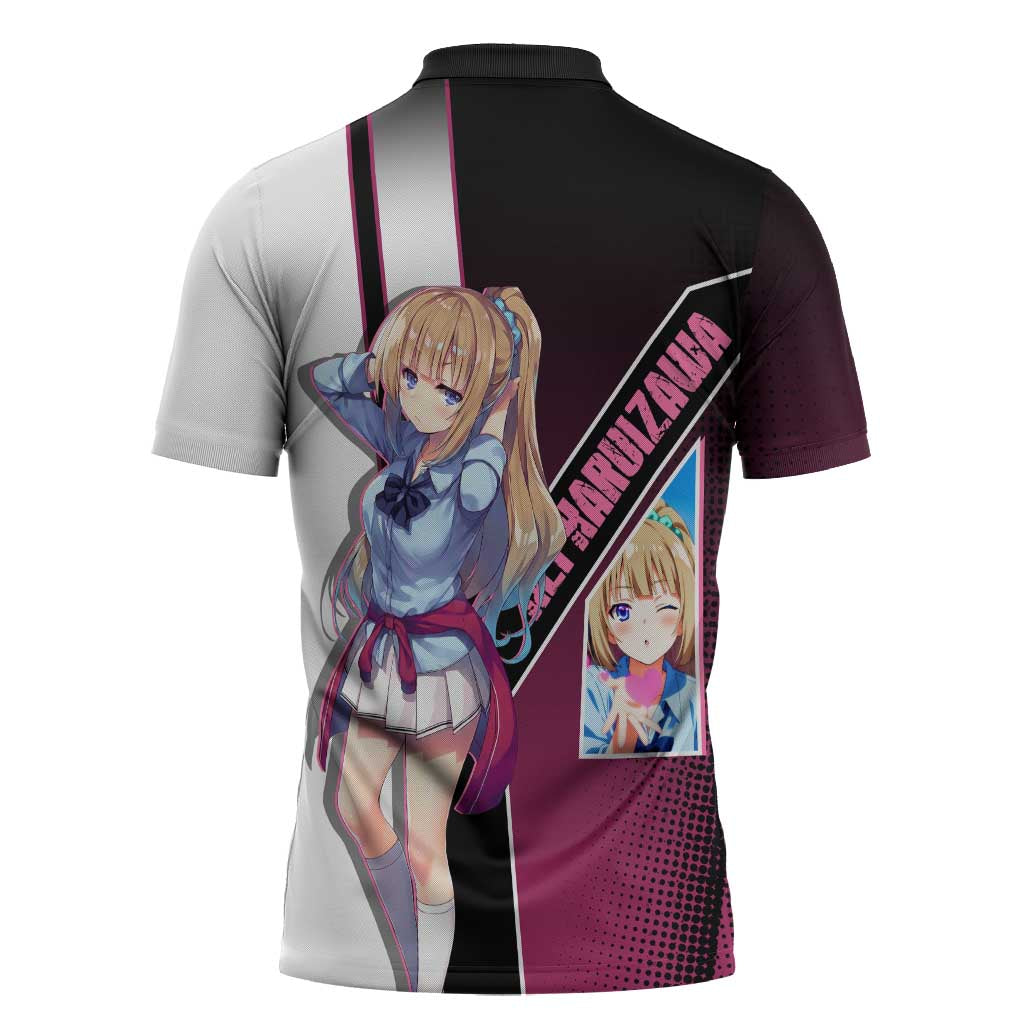 Kei Karuizawa Zipper Polo Shirt Playful Modern School Anime Style