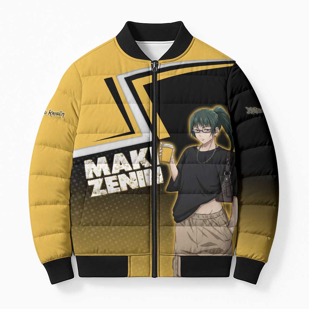 Maki Zenin Bomber Puffer Jacket Jujutsu Kaisen Streetwear Style