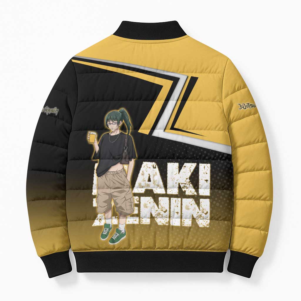 Maki Zenin Bomber Puffer Jacket Jujutsu Kaisen Streetwear Style