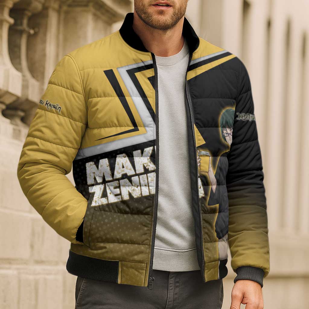 Maki Zenin Bomber Puffer Jacket Jujutsu Kaisen Streetwear Style