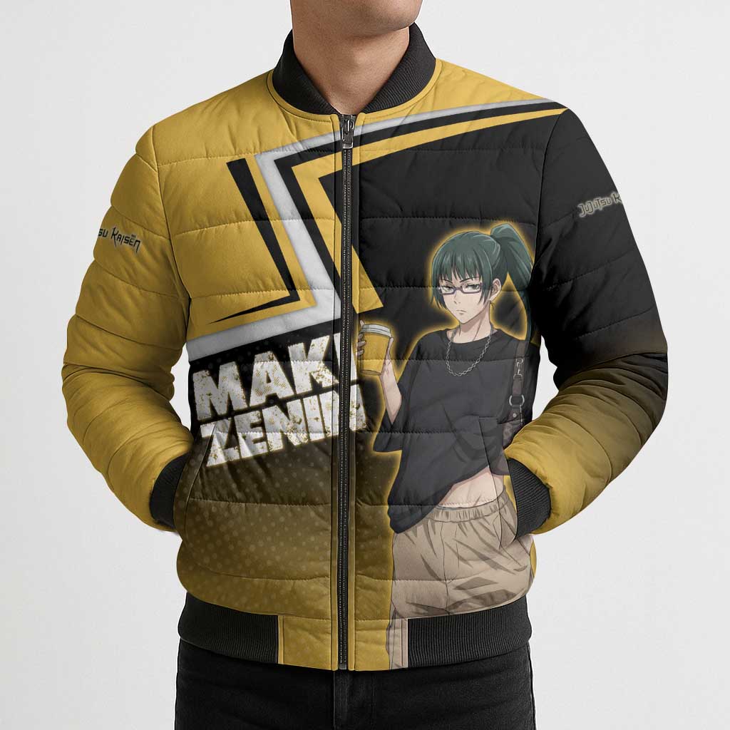 Maki Zenin Bomber Puffer Jacket Jujutsu Kaisen Streetwear Style