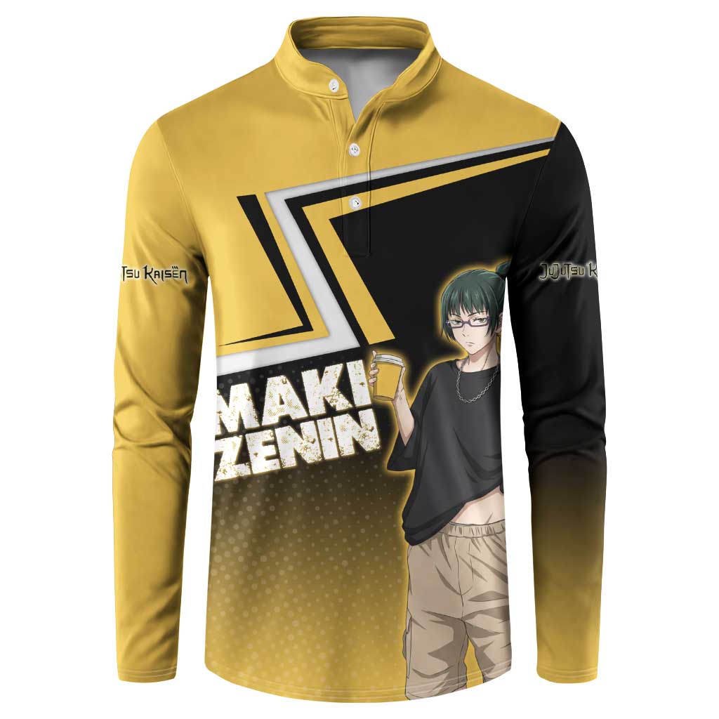 Maki Zenin Button Sweatshirt Jujutsu Kaisen Streetwear Style
