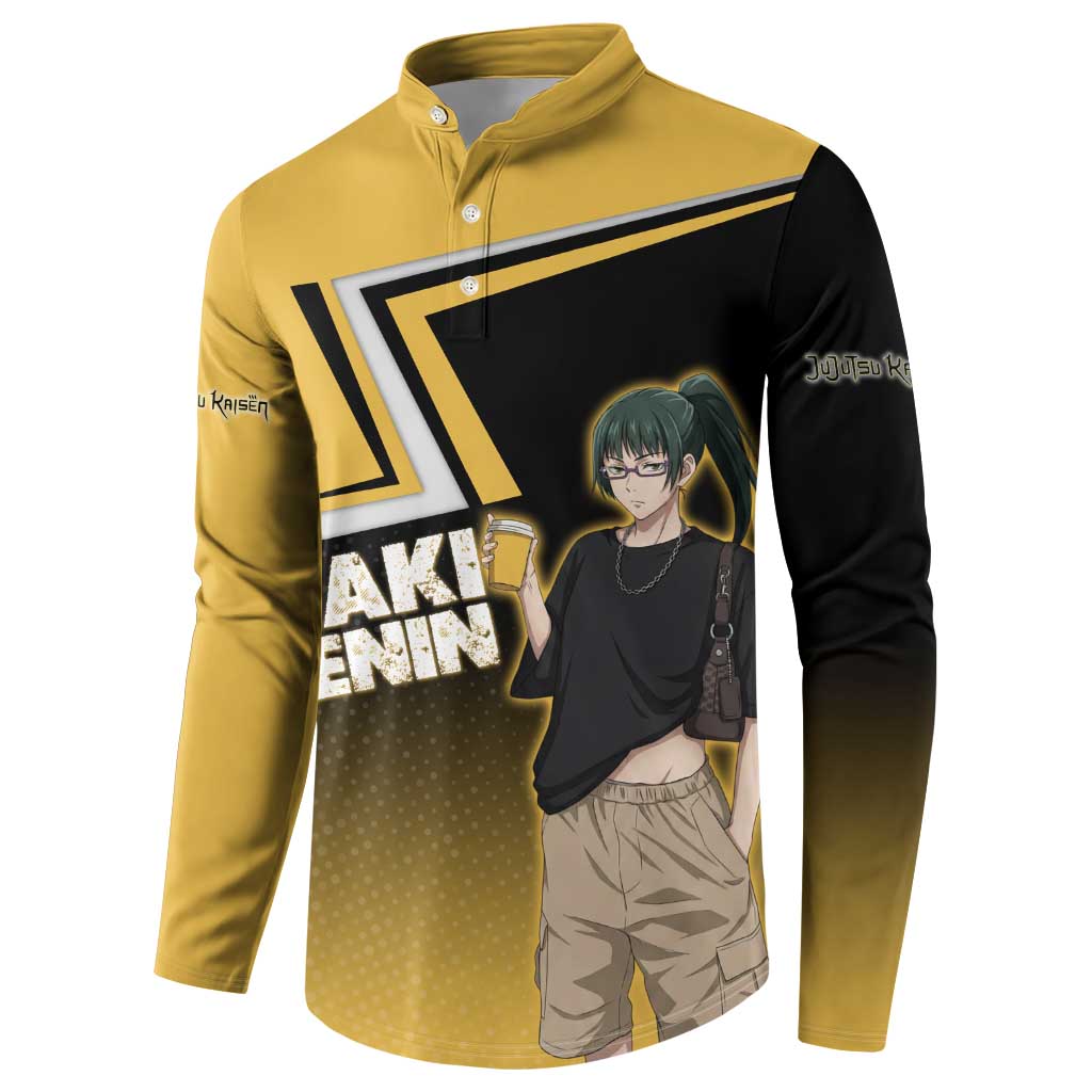 Maki Zenin Button Sweatshirt Jujutsu Kaisen Streetwear Style