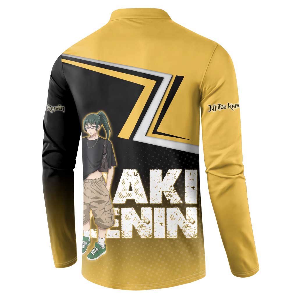 Maki Zenin Button Sweatshirt Jujutsu Kaisen Streetwear Style