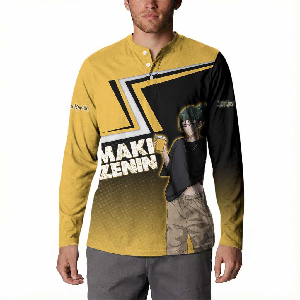 Maki Zenin Button Sweatshirt Jujutsu Kaisen Streetwear Style