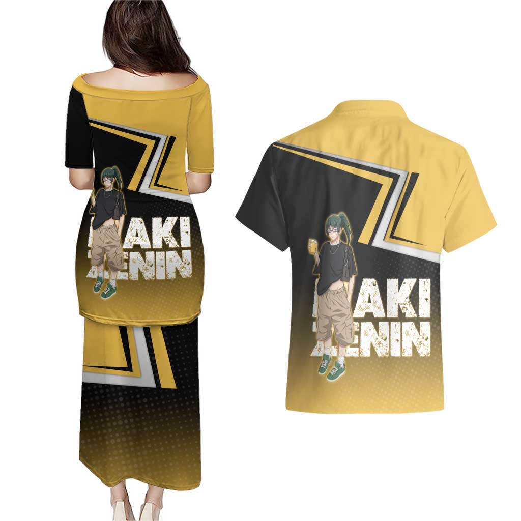 Maki Zenin Couples Matching Puletasi and Hawaiian Shirt Jujutsu Kaisen Streetwear Style