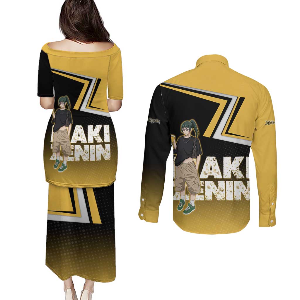 Maki Zenin Couples Matching Puletasi and Long Sleeve Button Shirt Jujutsu Kaisen Streetwear Style