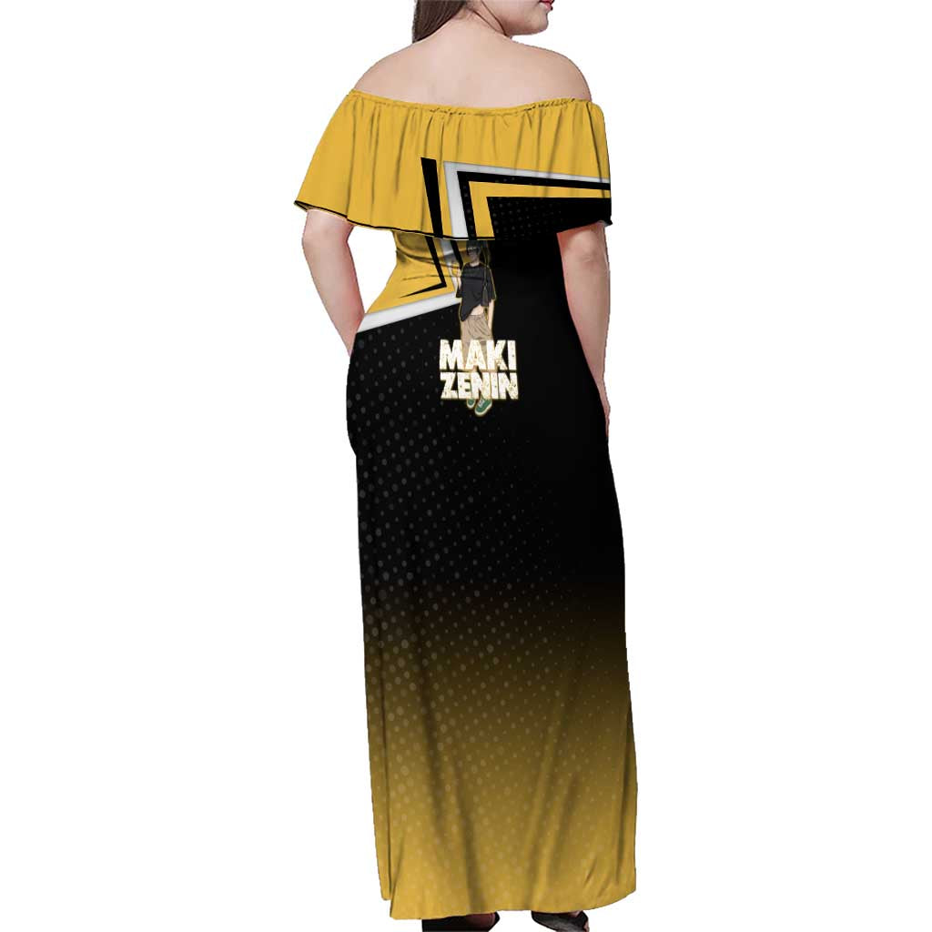 Maki Zenin Family Matching Off Shoulder Maxi Dress and Hawaiian Shirt Jujutsu Kaisen Streetwear Style
