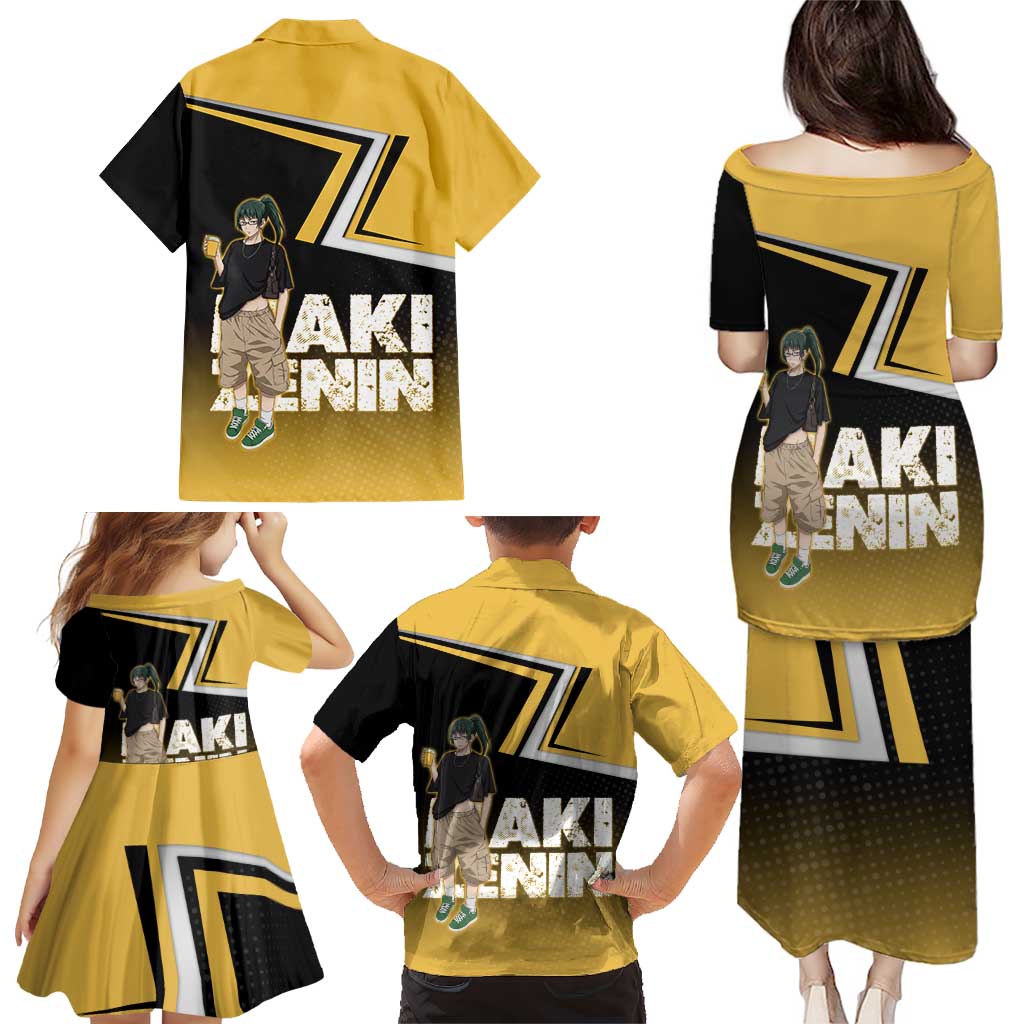 Maki Zenin Family Matching Puletasi and Hawaiian Shirt Jujutsu Kaisen Streetwear Style