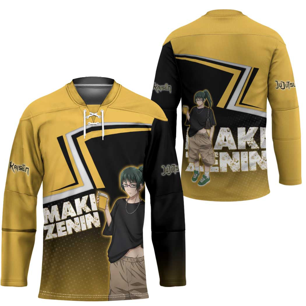 Maki Zenin Hockey Jersey Jujutsu Kaisen Streetwear Style