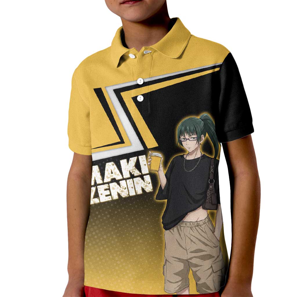 Maki Zenin Kid Polo Shirt Jujutsu Kaisen Streetwear Style