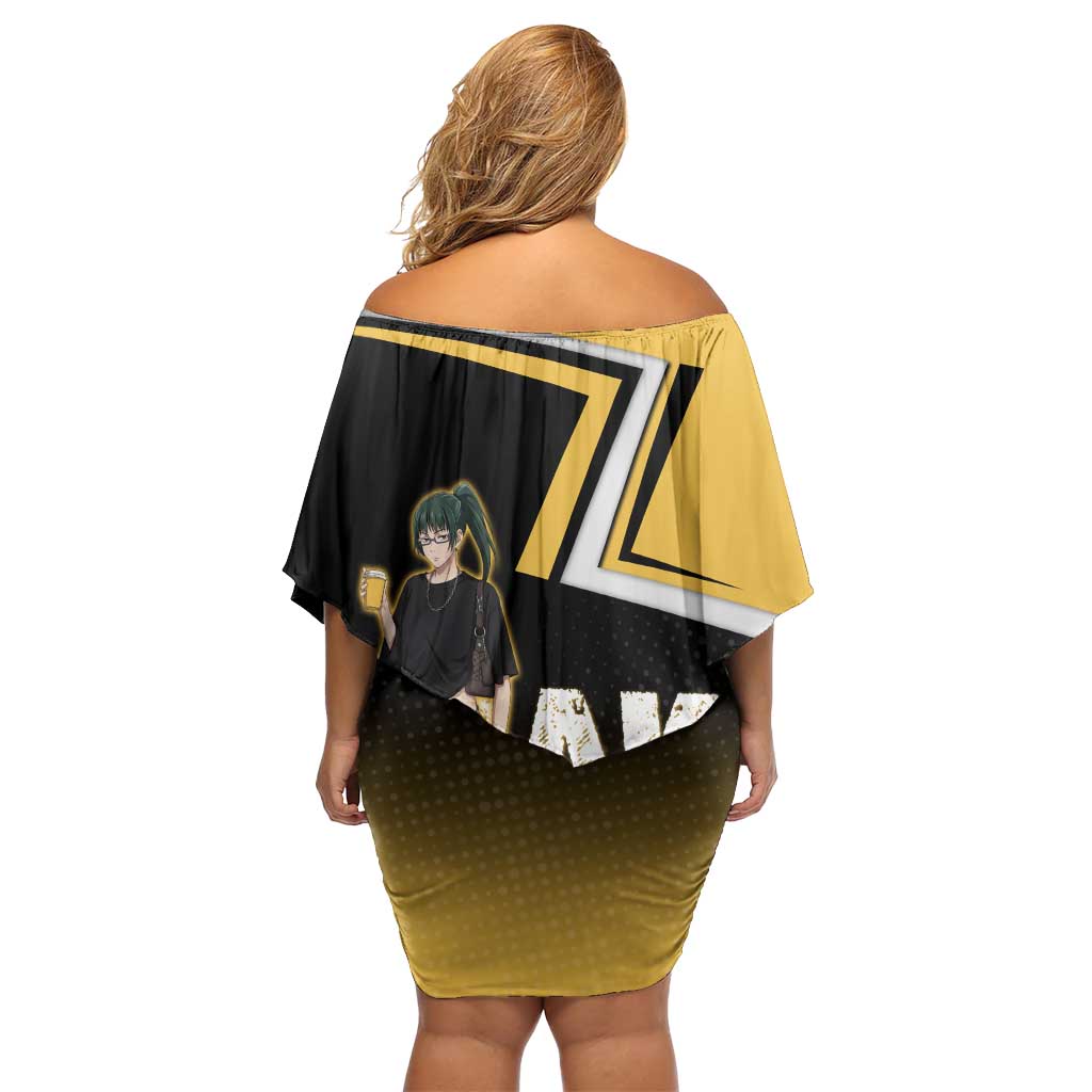 Maki Zenin Off Shoulder Short Dress Jujutsu Kaisen Streetwear Style