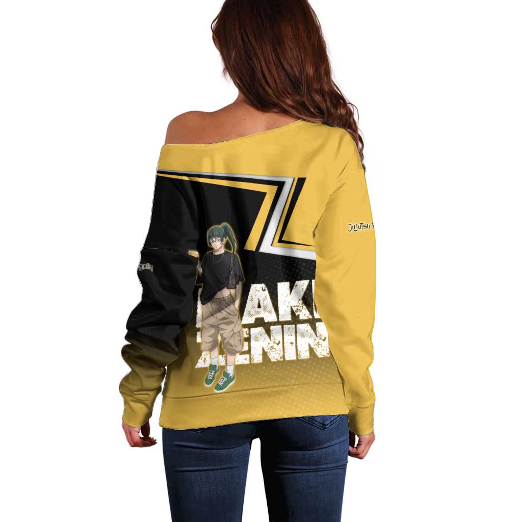 Maki Zenin Off Shoulder Sweater Jujutsu Kaisen Streetwear Style