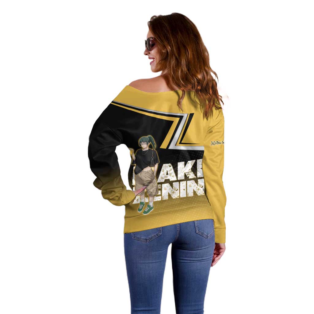 Maki Zenin Off Shoulder Sweater Jujutsu Kaisen Streetwear Style