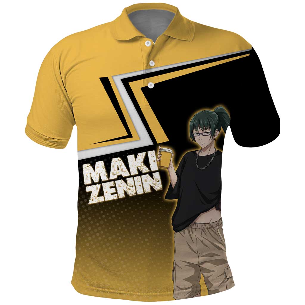 Maki Zenin Polo Shirt Jujutsu Kaisen Streetwear Style