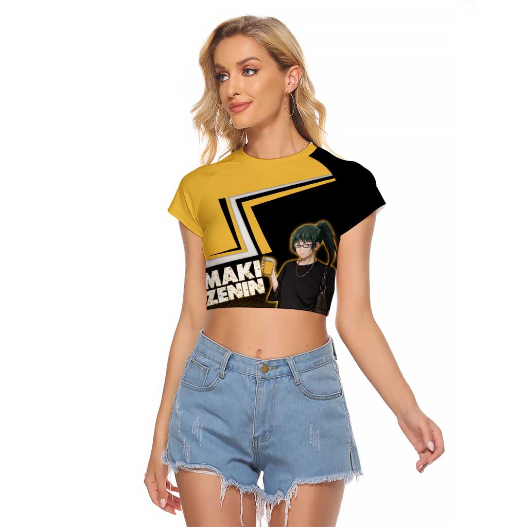 Maki Zenin Raglan Cropped T Shirt Jujutsu Kaisen Streetwear Style