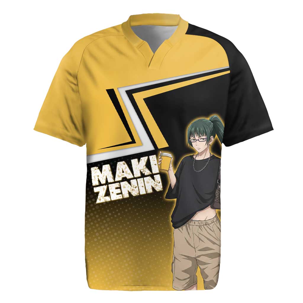 Maki Zenin Rugby Jersey Jujutsu Kaisen Streetwear Style