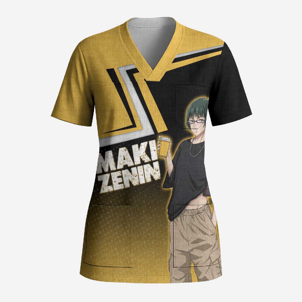 Maki Zenin Scrub Top Jujutsu Kaisen Streetwear Style