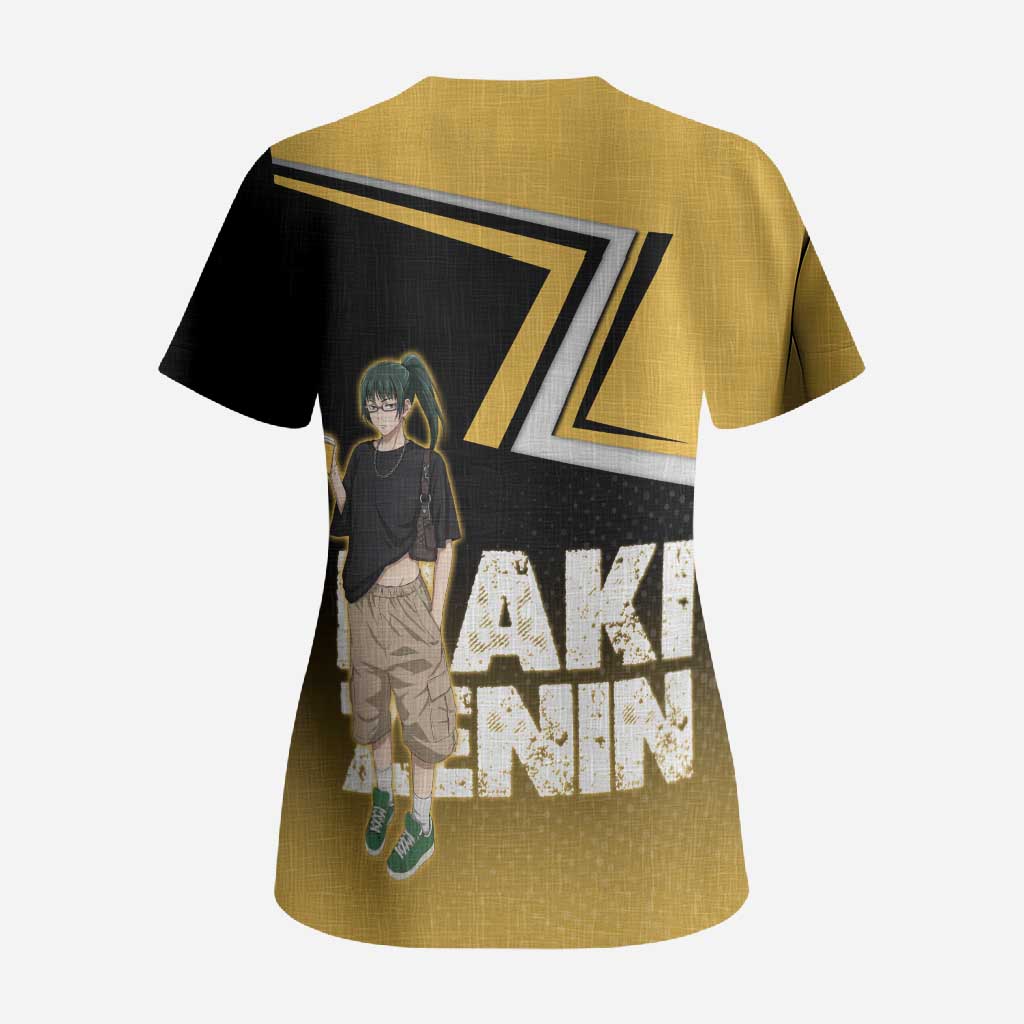 Maki Zenin Scrub Top Jujutsu Kaisen Streetwear Style