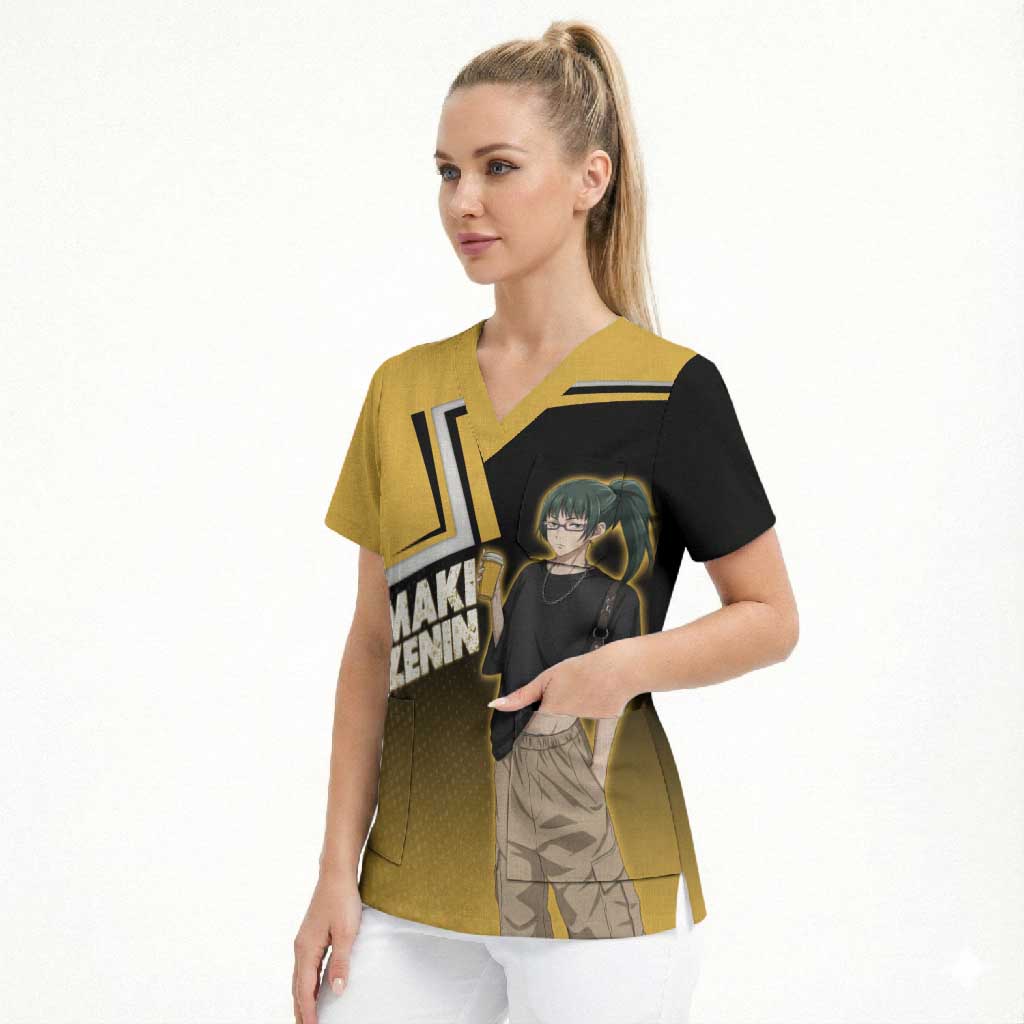 Maki Zenin Scrub Top Jujutsu Kaisen Streetwear Style
