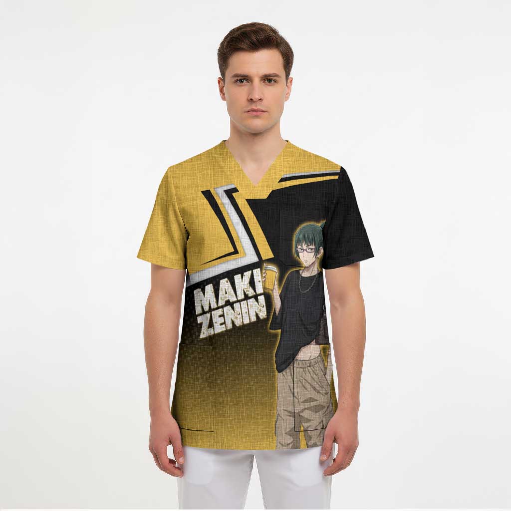 Maki Zenin Scrub Top Jujutsu Kaisen Streetwear Style