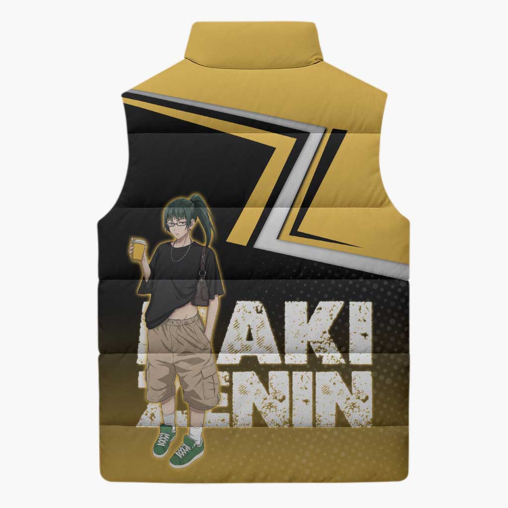 Maki Zenin Sleeveless Puffer Jacket Jujutsu Kaisen Streetwear Style