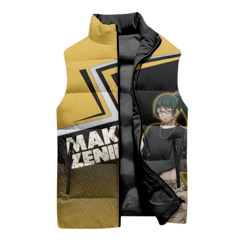 Maki Zenin Sleeveless Puffer Jacket Jujutsu Kaisen Streetwear Style
