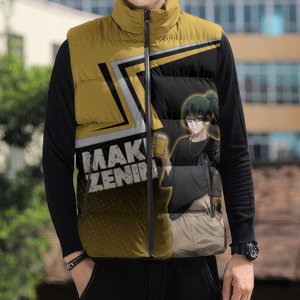 Maki Zenin Sleeveless Puffer Jacket Jujutsu Kaisen Streetwear Style