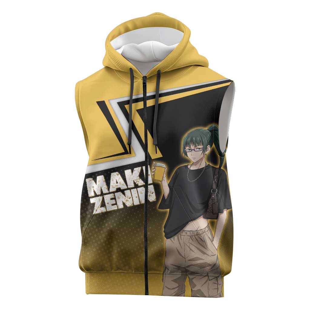 Maki Zenin Sleeveless Zip Hoodie Jujutsu Kaisen Streetwear Style