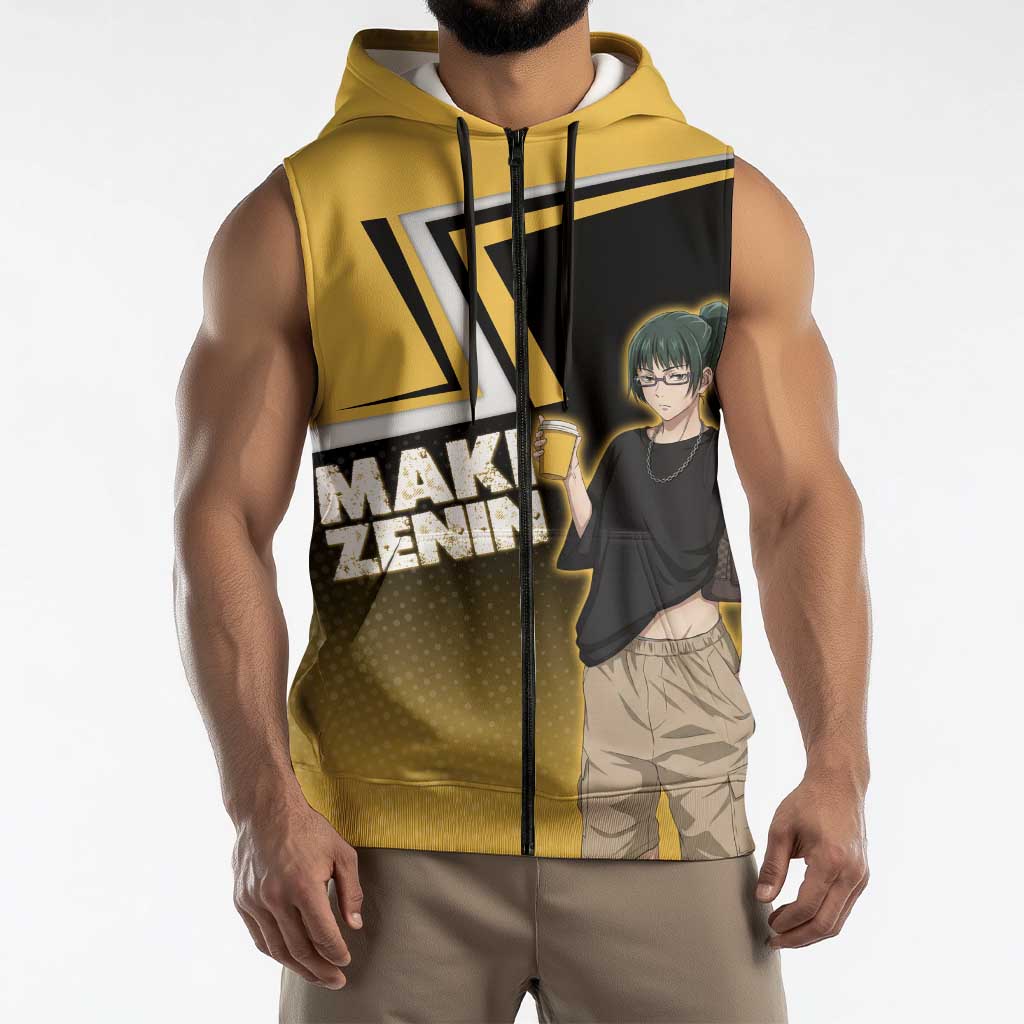 Maki Zenin Sleeveless Zip Hoodie Jujutsu Kaisen Streetwear Style