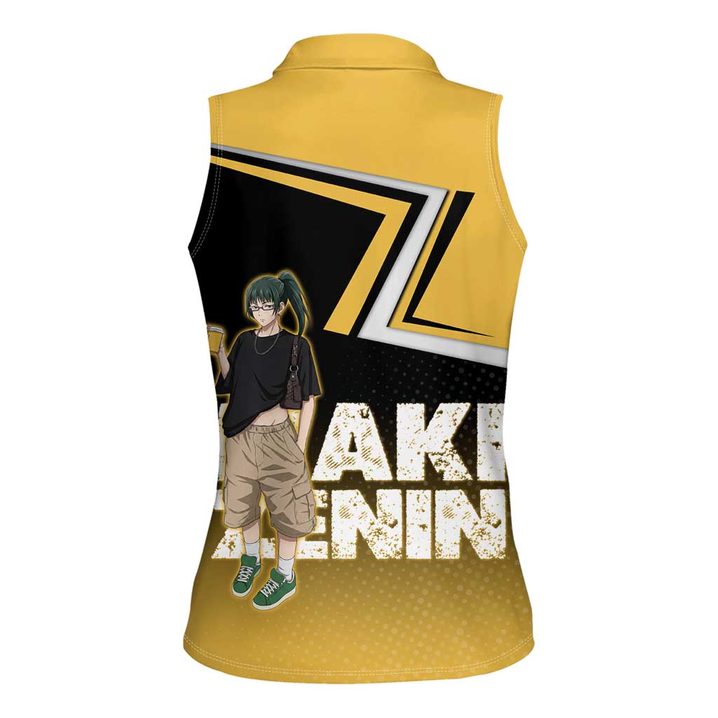 Maki Zenin Women Sleeveless Polo Shirt Jujutsu Kaisen Streetwear Style