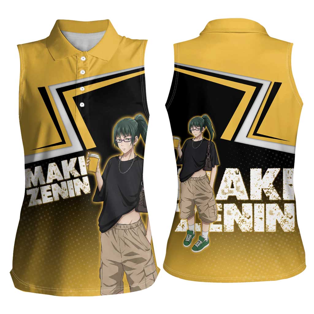 Maki Zenin Women Sleeveless Polo Shirt Jujutsu Kaisen Streetwear Style
