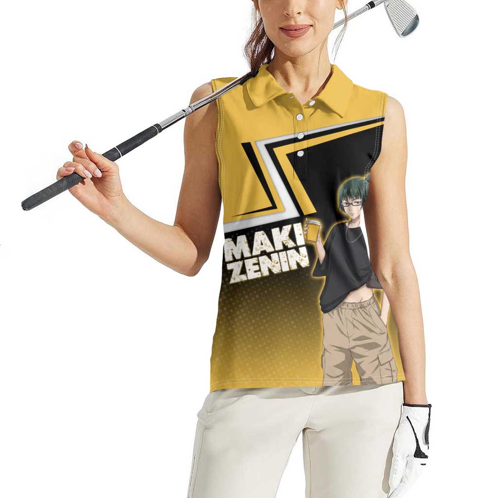 Maki Zenin Women Sleeveless Polo Shirt Jujutsu Kaisen Streetwear Style