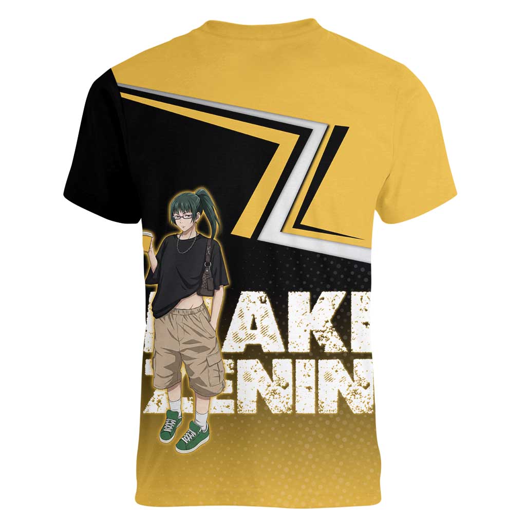 Maki Zenin Women V-Neck T-Shirt Jujutsu Kaisen Streetwear Style