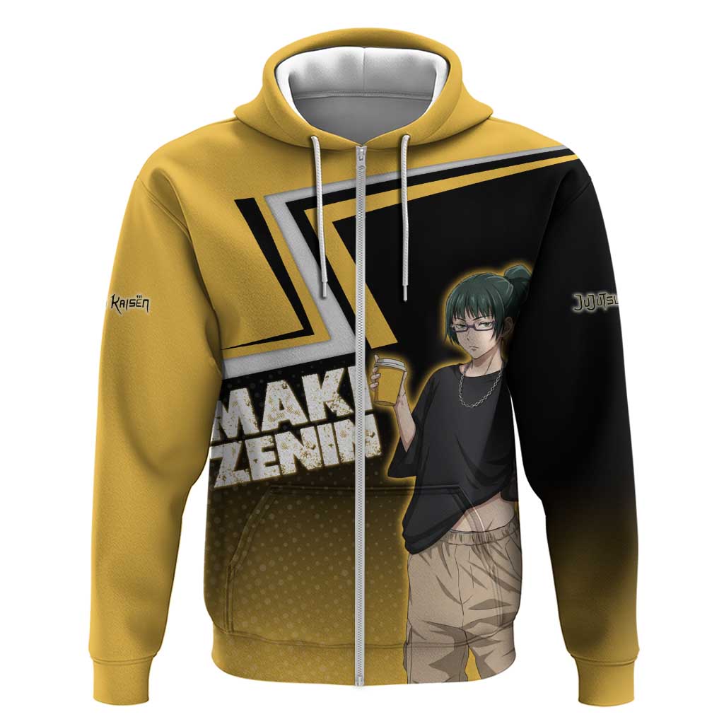 Maki Zenin Zip Hoodie Jujutsu Kaisen Streetwear Style