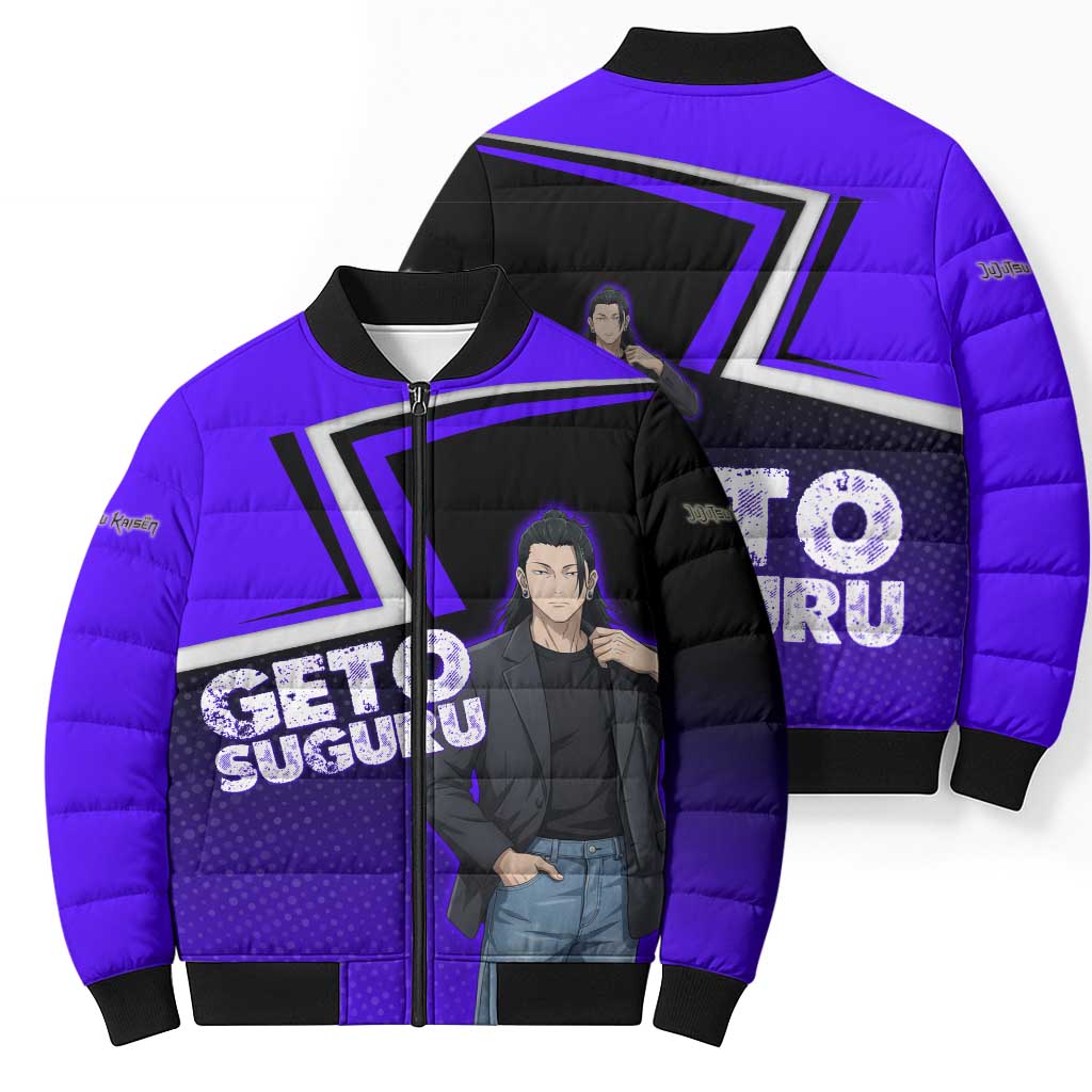 Geto Suguru Bomber Puffer Jacket Jujutsu Kaisen Casual Suit Look