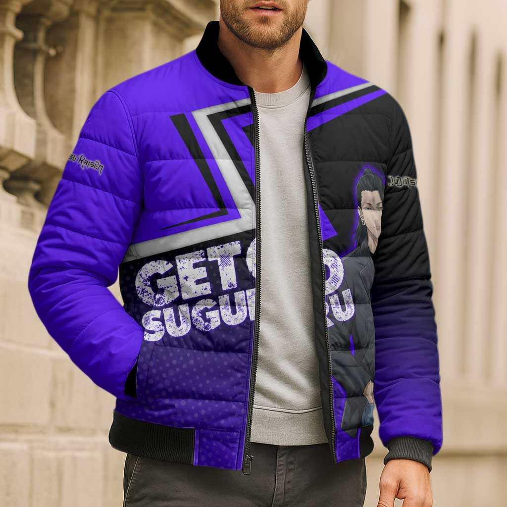 Geto Suguru Bomber Puffer Jacket Jujutsu Kaisen Casual Suit Look