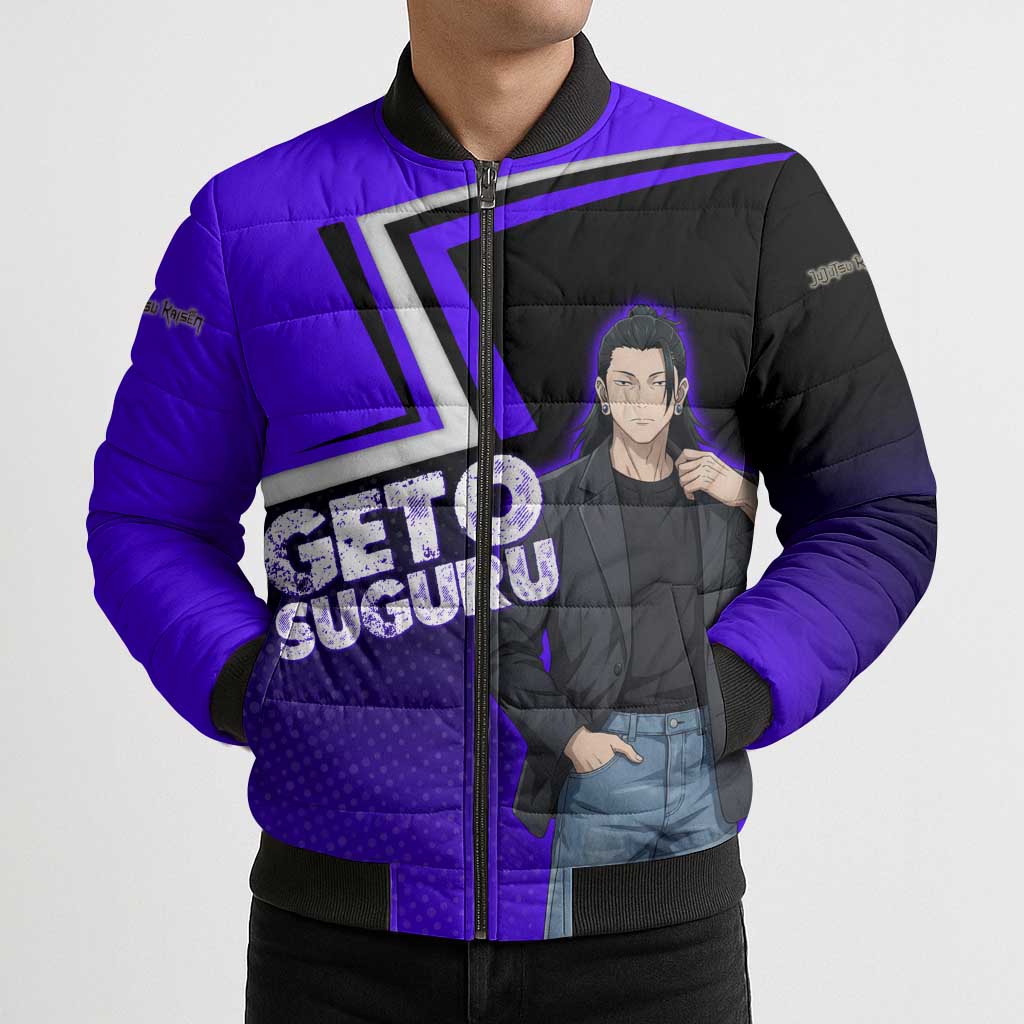 Geto Suguru Bomber Puffer Jacket Jujutsu Kaisen Casual Suit Look